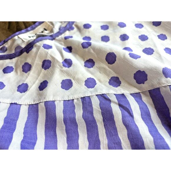 VTG 80s RAFAEL Lightweight Poly 3/4 Sleeve Shoulder Pad Top Blouse Colorful L - Picture 4 of 16